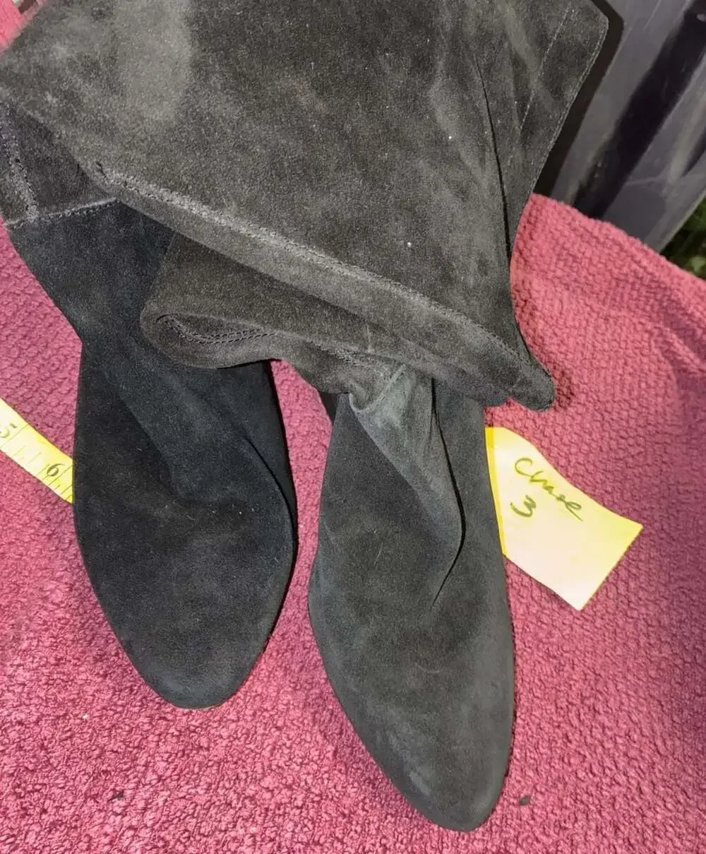 1.STATE Women's Black Suede Block Heel Boots
